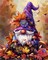Harvest gnome Paint by Number for Adults Beginner,Falling Leaves and Mushrooms Paint by Numbers,Fall Decor Paint by Numbers Kits Suitable for Thanksgiving Day Decoration Without Frame 16x20 Inch